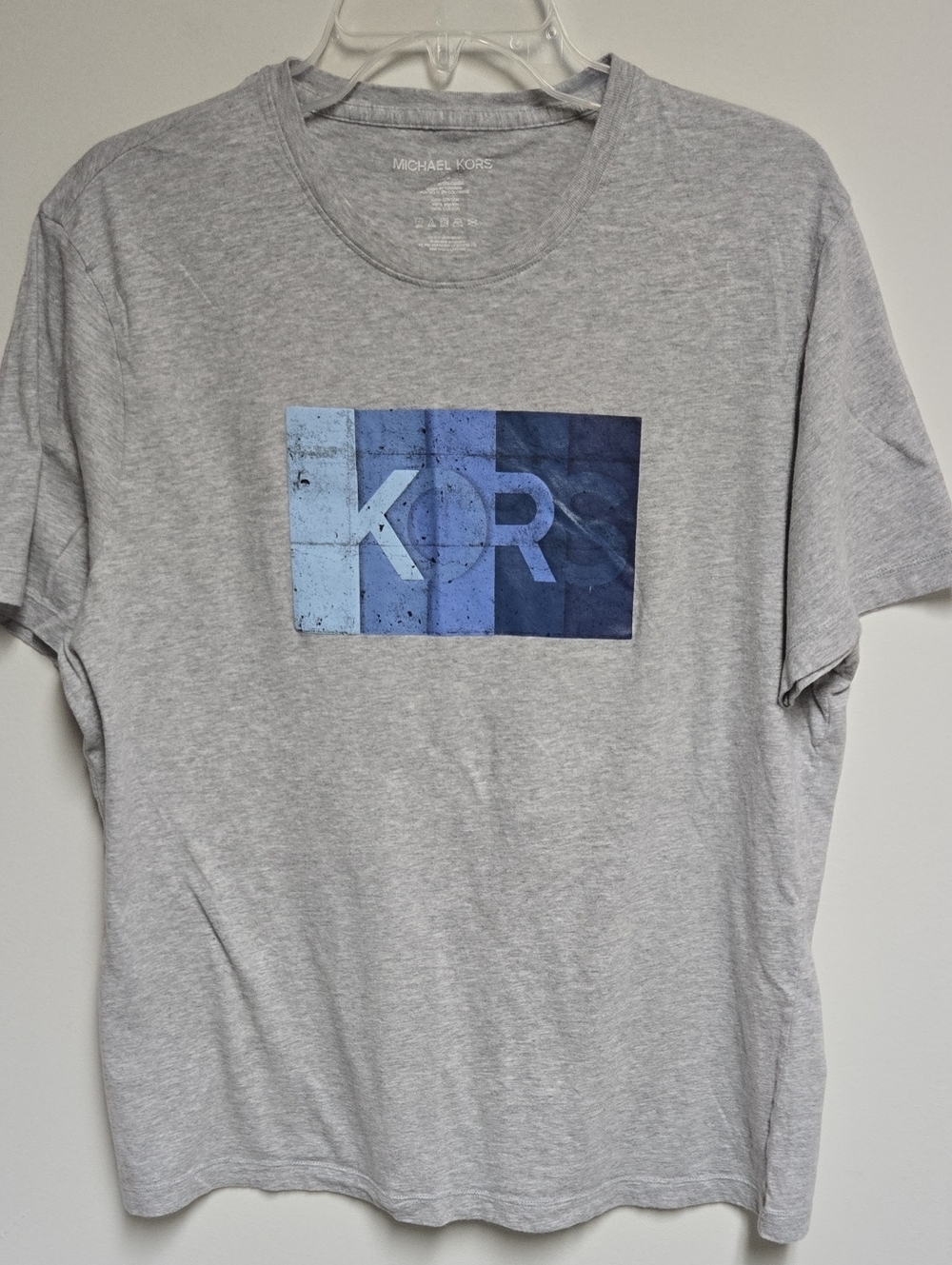 Michael Kors Light Gray Short-Sleeve Tee w/Blue Gradient KR Graphic Size Large